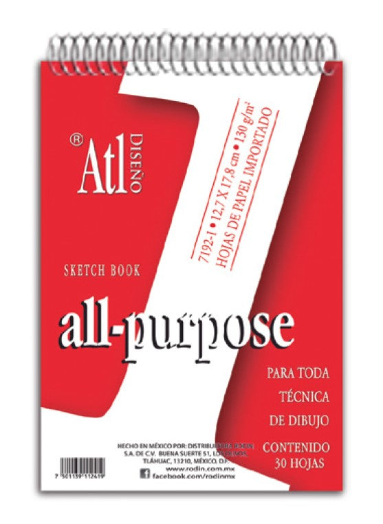 Block p/Arte MixMedia All Purpose #1 130g 30 hojas 12.7×17.8 Atl® 15218 Pieza 7501139112419 01