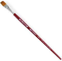 Pincel p/Acrílico 181 Plano pelo Oreja Buey #14 Rojo Largo Rodin® 181-14 Pieza 7501139191599 01