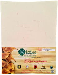 Papel Hecho a Mano Crema c/Henequén Natural 185g c/20 Hojas Carta Nattura® PEX1+703 Paquete 01