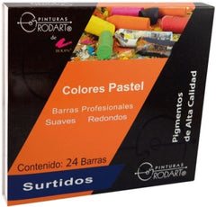 Barras Pastel Suaves Redondos Secos Colores Est.c/24 RODART® 13875 Estuche 7501139174806