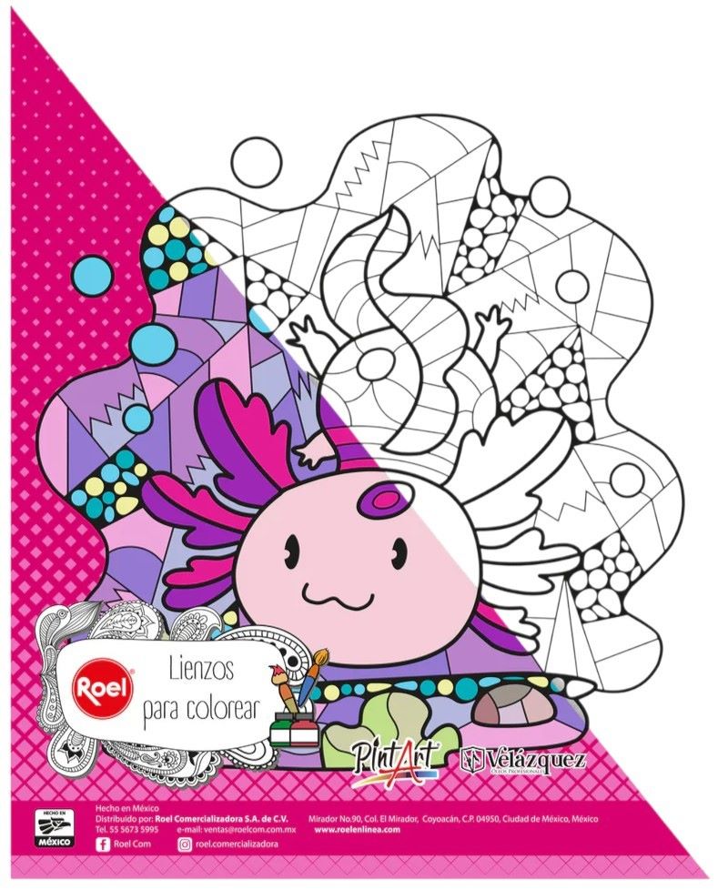 Cartón Forrado con Tela Ajolote Mandala 28×35cm Roel® PR0LCM023 Pieza 7501858973759 01