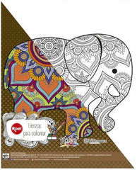 Cartón Forrado con Tela Elefante Floral Mandala 28×35cm Roel® PR0LCM018 Pieza 7501858991067 01