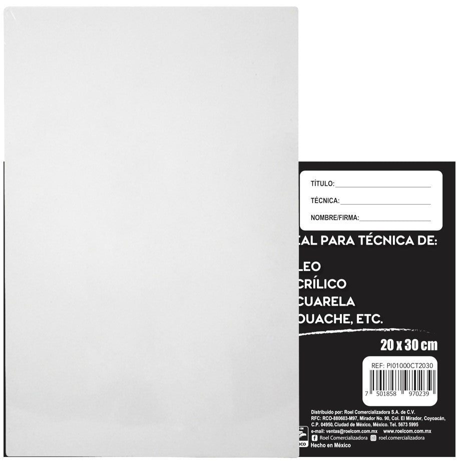 Cartón Forrado c/Tela Blanco 20×30cm INDART® PI01000CT2030 Pieza 7501858970239 01