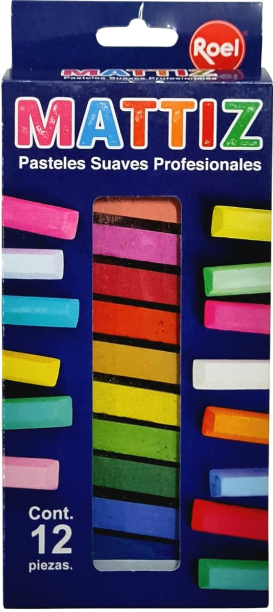 Barras Pastel Suaves Lingotes Colores Básico Colores Est.c/12 Mattiz® N32002000 Estuche 750185891550
