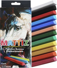 Barras Pastel Suaves Lingotes Colores Básico Colores Est.c/12 Mattiz® N32002000 Estuche 750185891550