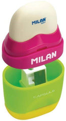 Sacapuntas de Plástico Capsule Mix c/Borrador Colores c/Deposito Milan® EMI04701236 Pieza 8411574046486