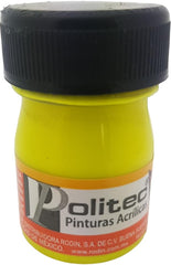Pintura Acrílica Línea800 #801 Fluorescente 20ml Amarillo Neón Politec® Pieza 7501139136088 01