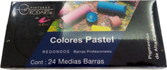 Barras Pastel Suaves Redondos Secos ½ Barras Colores Est.c/24 RODART® 24537 Estuche 7501139199717