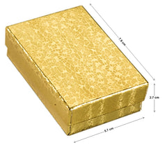 Caja p/Joyería Comet Mediana c/Algodón Dorado 8×6×2½ cm JewelryPack® 1103.GD Pieza 01