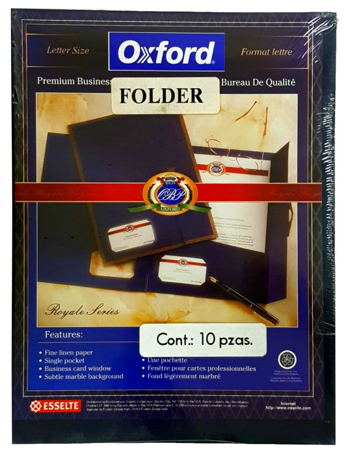 Fólder Premium Royal c/10 Negro Carta Esselte® 10701 Paquete 78787107014 01