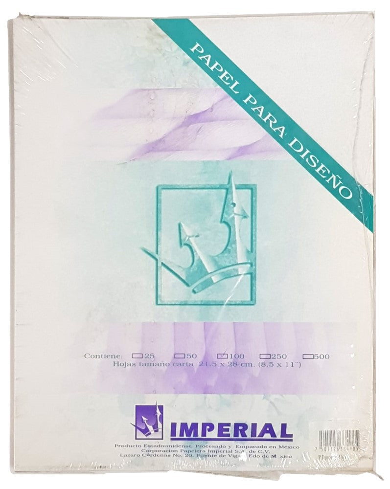 Papel Texturizado p/Diseño c/100 Colores (5) Carta 85g Imperial® [Cien hojas] 7501126334985 Imagen principal del producto