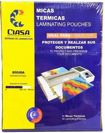 Mica p/Laminadora Carta c/50 200 Micrones 229×292mm Ciasa® 2029 Caja 785640002972 02