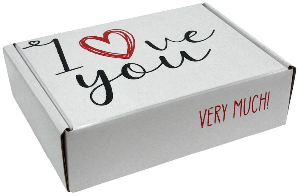 Caja Cartón San Valentín Love You Blanco 20×15×6cm DaccArT® [Pieza] 7506457801595