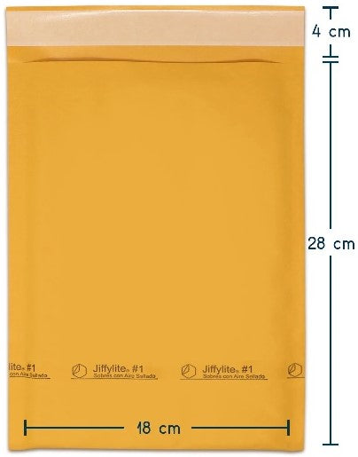 Sobre Bolsa c/Burbuja Cierre c/Adhesivo #1 Golden Kraft 7×12" Mapasa® IA0398 Sobre 01