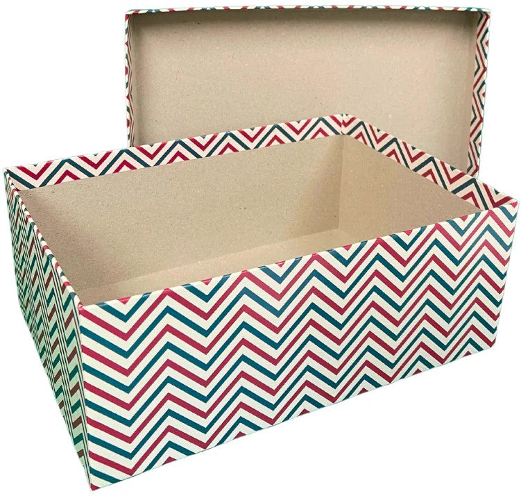 Caja Cartón Navidad Zigzag Rígida 29×20×11cm DaccArT® [Pieza]