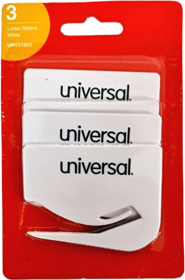 Abre Sobres Plástico c/3 Blanco 7×5.5cm universal® UNY31803 Paquete 87547318034