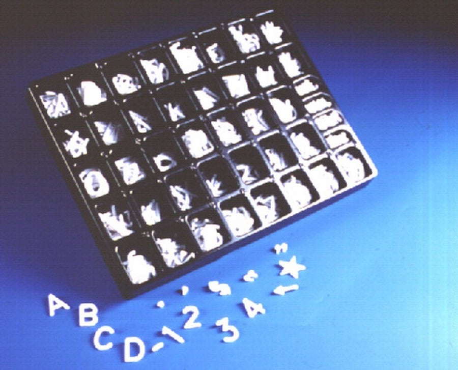 Letras p/Tablero Caja c/810 Blanco 20mm Esco® [Pieza]