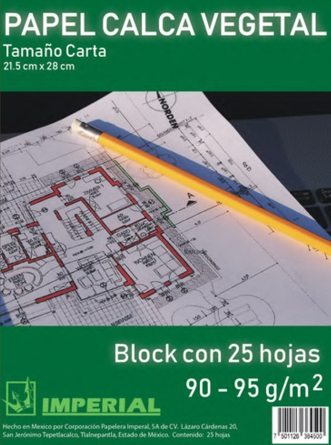 Block p/Arte Vegetal 90g 25 hojas Carta Imperial® 6430 Pieza 7501126364302 01