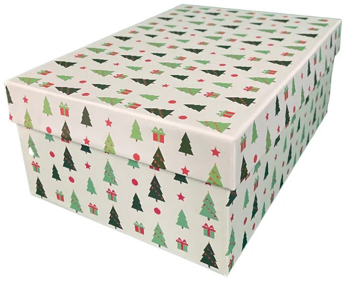 Caja Cartón Navidad Pinos Rígida 29×20×11cm DaccArT® [Pieza] 2