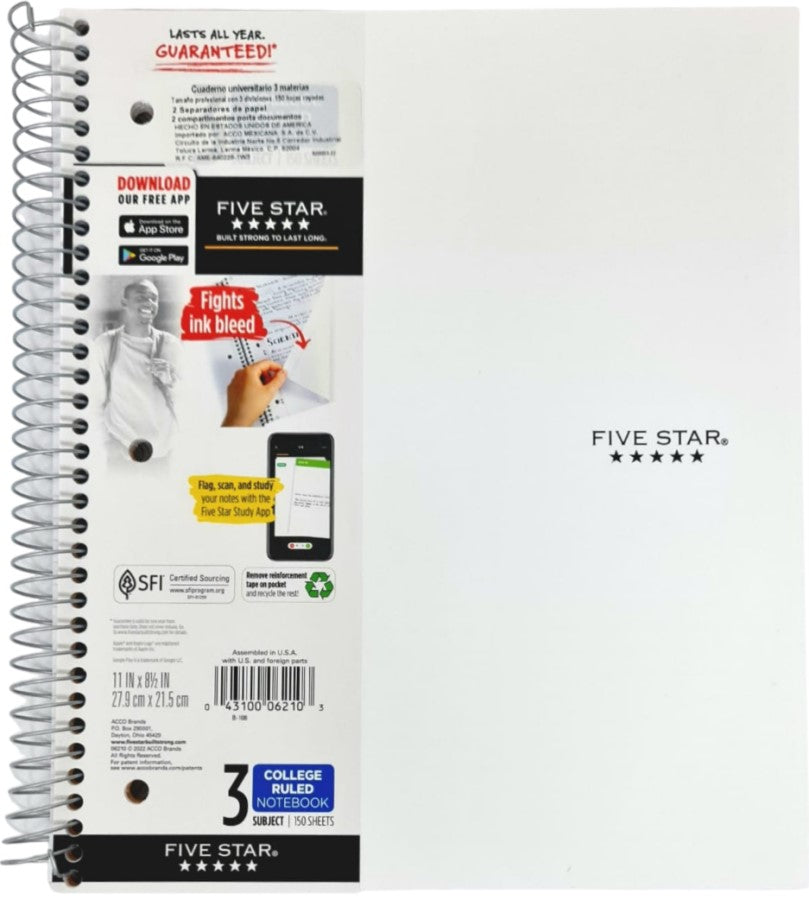 Cuaderno Profesional Espi FIVE STAR® 3 Materias 150 hojas Raya Mead® 820003-22 [Pieza] 43100062103 5