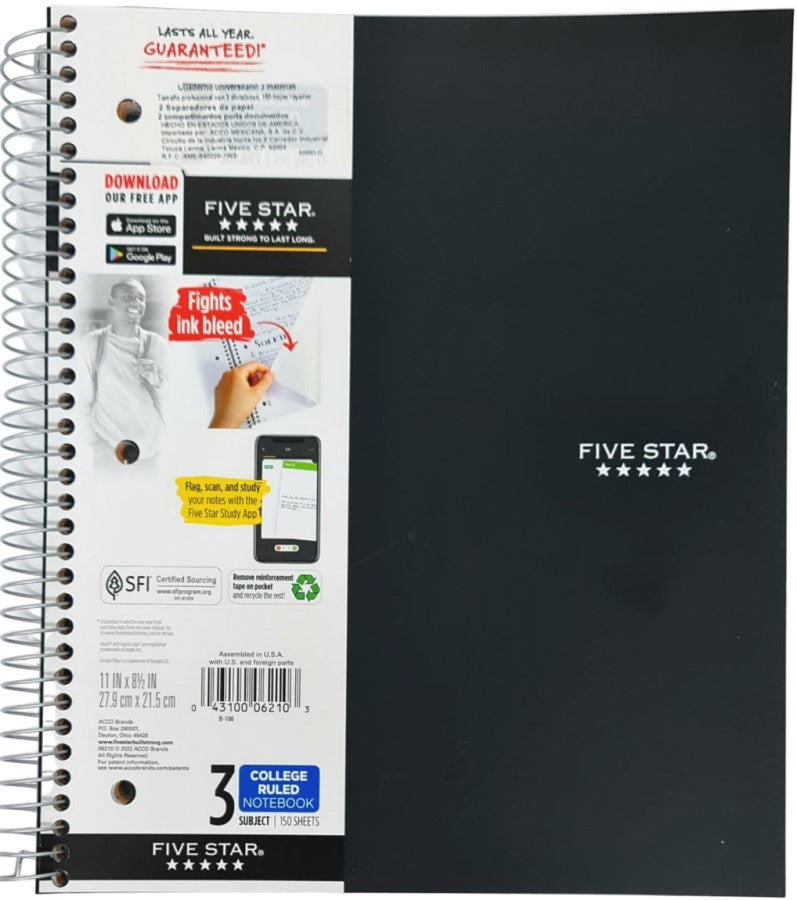 Cuaderno Profesional Espi FIVE STAR® 3 Materias 150 hojas Raya Mead® 820003-22 [Pieza] 43100062103 6