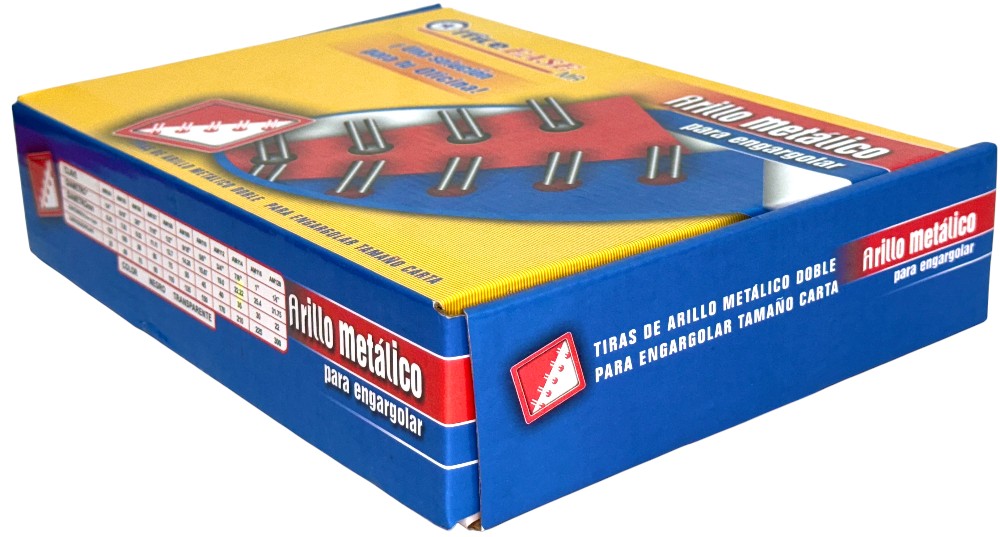 Arillo p/Engargo.metálico c/75 para 110 Hojas 3:1" Negro ½" OfficeEASE® A3108 Caja 7502224108553 03
