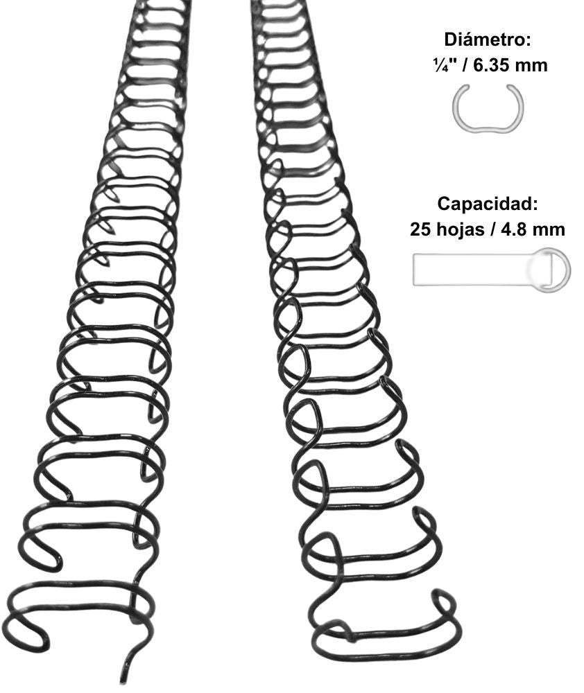 Arillo p/Engargo.metálico c/135 para 25 Hojas 3:1" Negro ¼" OfficeEASE® A3104 Caja 7502224108515 01