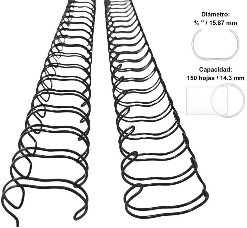 Arillo p/Engargo.metálico c/45 para 150 Hojas 2:1" Negro 5/8" OfficeEASE® A2116 Caja 7502224108577 0