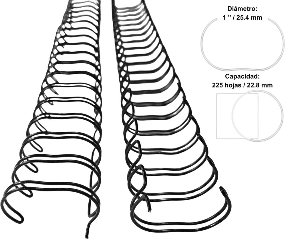 Arillo p/Engargo.metálico c/30 p/225 Hojas 2:1" Negro 1" OfficeEASE® A2112 Caja 7502224108607 01