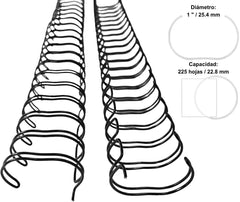 Arillo p/Engargo.metálico c/30 p/225 Hojas 2:1" Negro 1" OfficeEASE® A2112 Caja 7502224108607 01