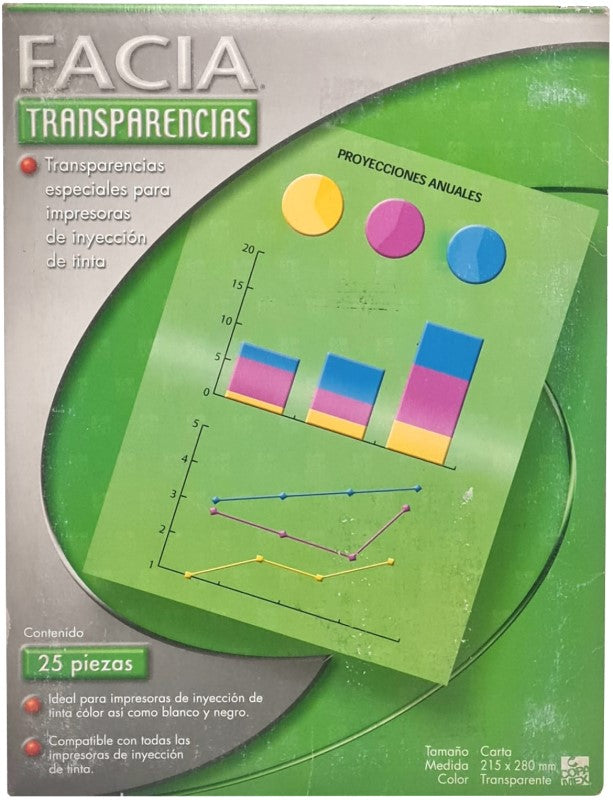 Acetato Xerográfico Color Facia c/25 Carta Copamex® Pieza 701664900001