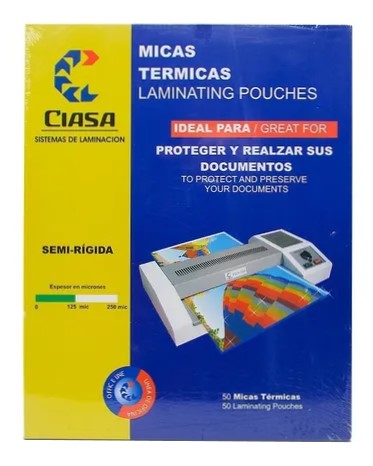 Mica p/Laminadora Carta c/50 125 Micrones 229×292mm Ciasa® 1229 Caja 785640002958 01