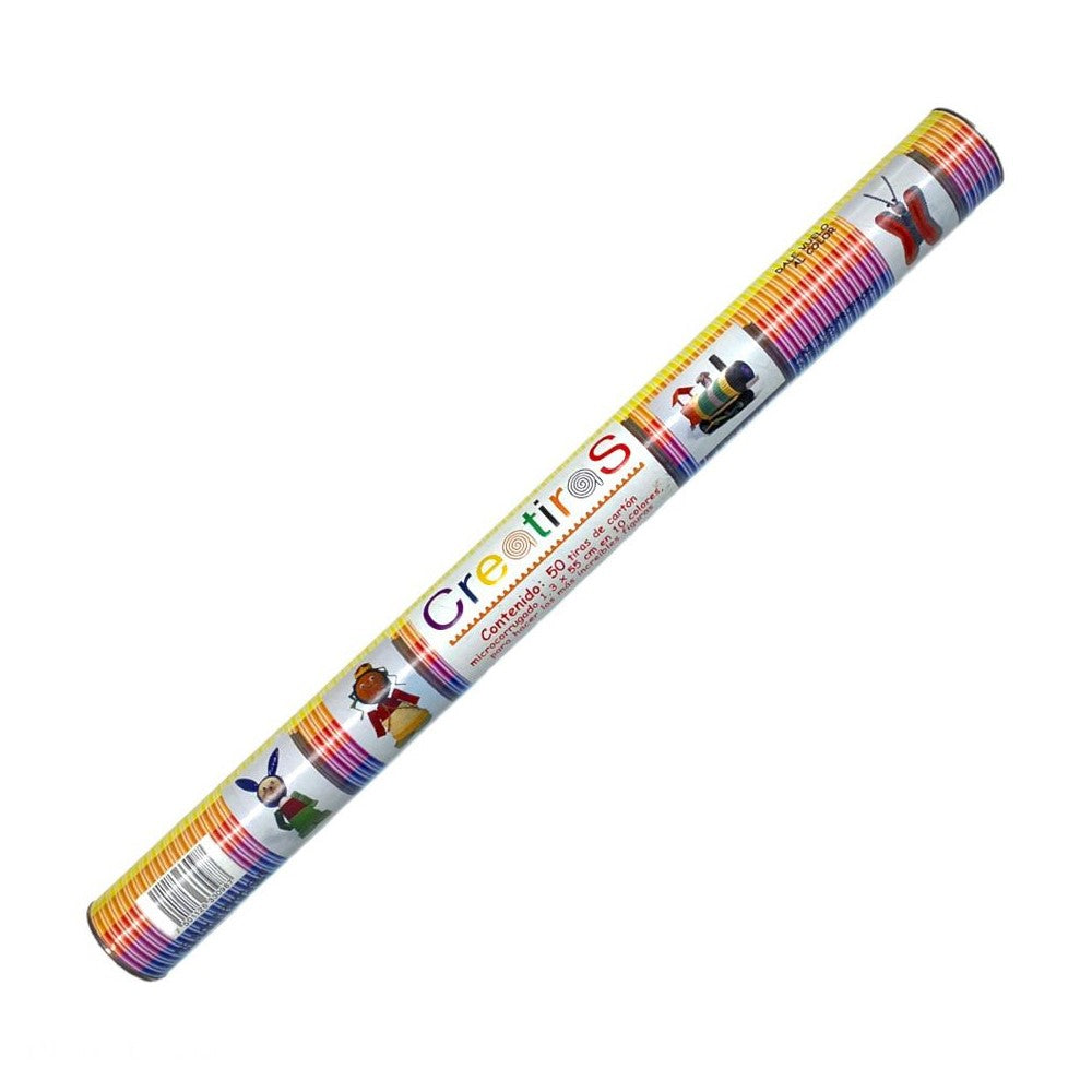 Cartón Micro Corrugado Creatiras c/50 Colores 1.3×55cm Imperial® 3098 [Tubo] 7501126330987