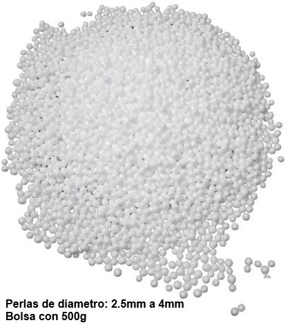 Unicel Bolita Grande p/Relleno 500g Perlas Puff 2.5 a 4 mm Proesa® 137 [Bolsa]