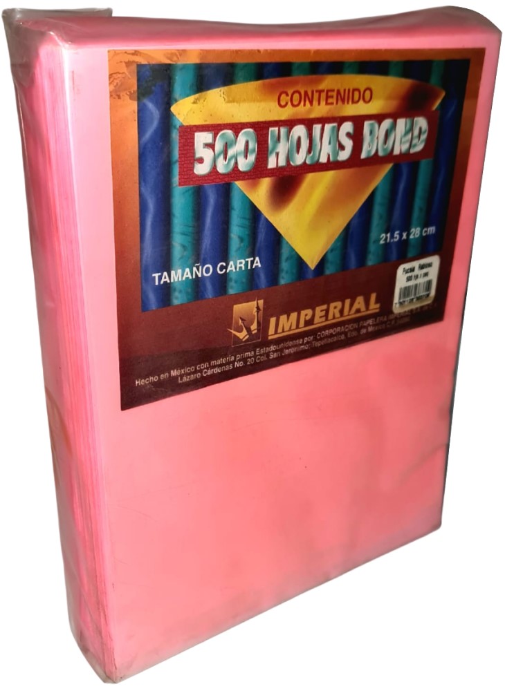 Papel Bond Color c/500 75g Fucsia Rabioso Carta Imperial® 126383709 Resma 7501126383709