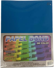 Papel Bond Color c/100 75g Azul Boreal Carta Imperial® [Cien hojas]