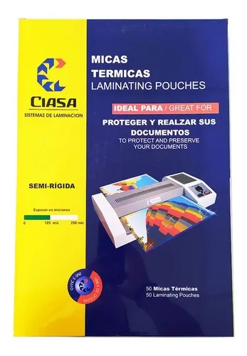 Mica p/Laminadora Doble Carta c/50 125 Micrones 305×457mm Ciasa® 1230 Caja 01