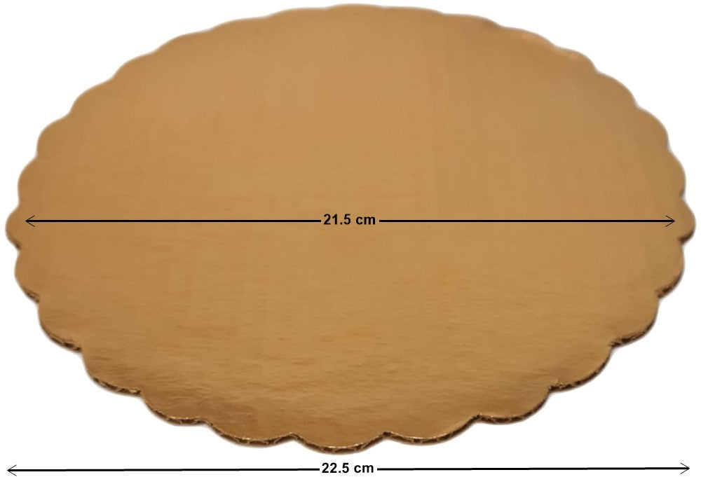 Base Pastelera Circular Cartón Corrugado Dorado 9" Proesa® 1610 [Pieza]