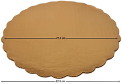 Base Pastelera Circular Cartón Corrugado Dorado 9" Proesa® 1610 [Pieza]