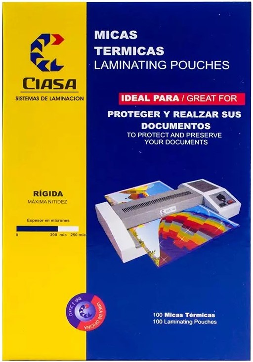 Mica p/Laminadora t/Circulación 3 c/100 200 Micrones 115×162mm Ciasa® 2015 Caja 01