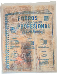 Forro p/Cuaderno Vinyl Profesional Tradicional c/25 Trasparente 28cm ForroUnico [Bolsa]