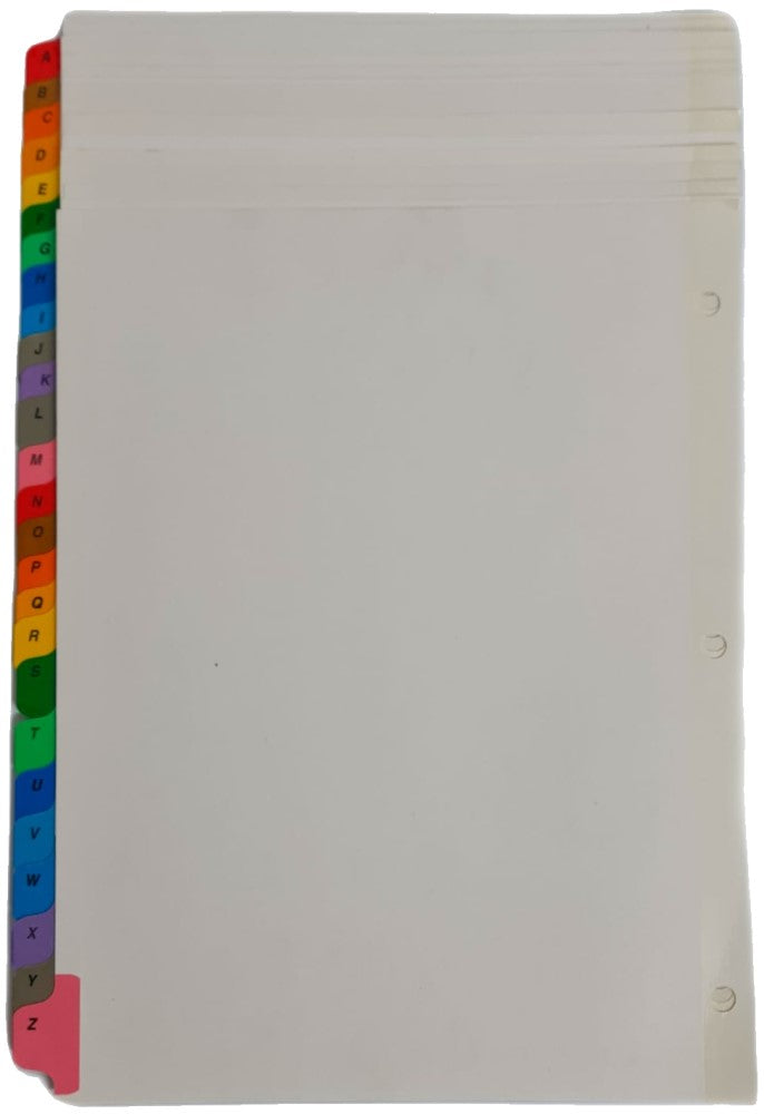 Separador Hojas p/Carpeta Alfabético A-Z c/26 Blanco colorTap Carta Proesa® Bolsa de plástico 02