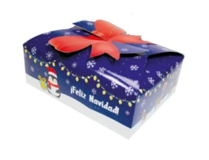 Caja Cartón Navidad Tapa Tipo Moño Impresa 9×26×20cm DaccArT® CP092620 [Pieza]