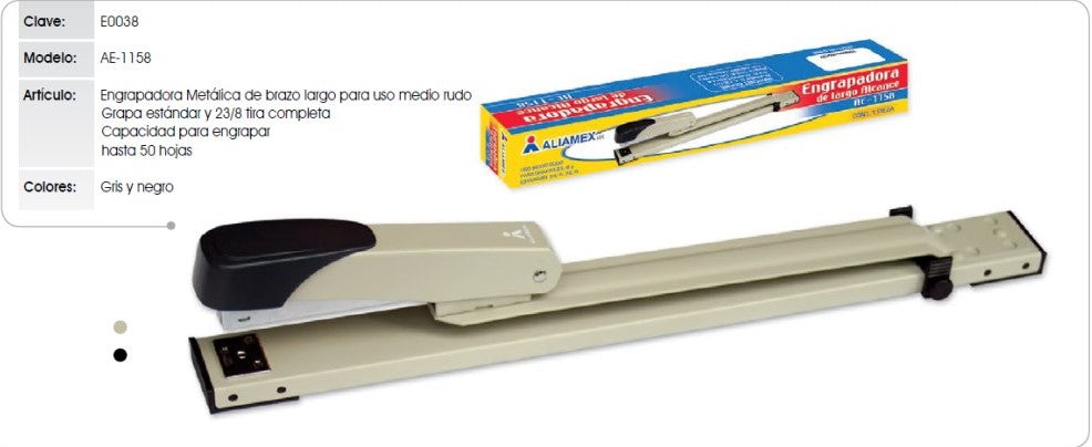 Engrapadora Encuadernar AE-1158 Uso Medio Std Largo Alcance ½ Tira OfficeEASE® E0038 [Pieza] 7502224100137