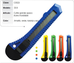 Cuchilla Retráctil Cutter SX-8 Colores Grande18mm Benben® C0023 [Pieza] 7502224100526