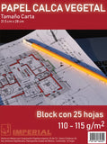 Block p/Arte Vegetal 110g 25 hojas Carta Imperial® 6450 Pieza 7501126364500 02