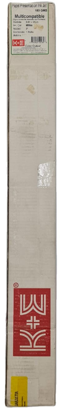 Papel Recubierto Rollo Ink-Jet K+E 180 g/m² Mate .91×25m KronalinE® KE030 [Rollo] 792949100308 2