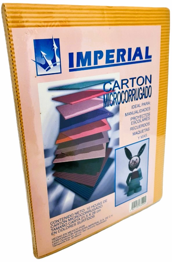 Cartón Micro Corrugado c/10 Colores Carta Imperial® 3099 [Paquete] 7501126330994