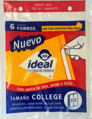 Forro p/Cuaderno Polietil Collage Cali.400 c/Adhesi c/6 Trasparente 25.3cm Ideal® 5009 [Bolsa] 7501082150094