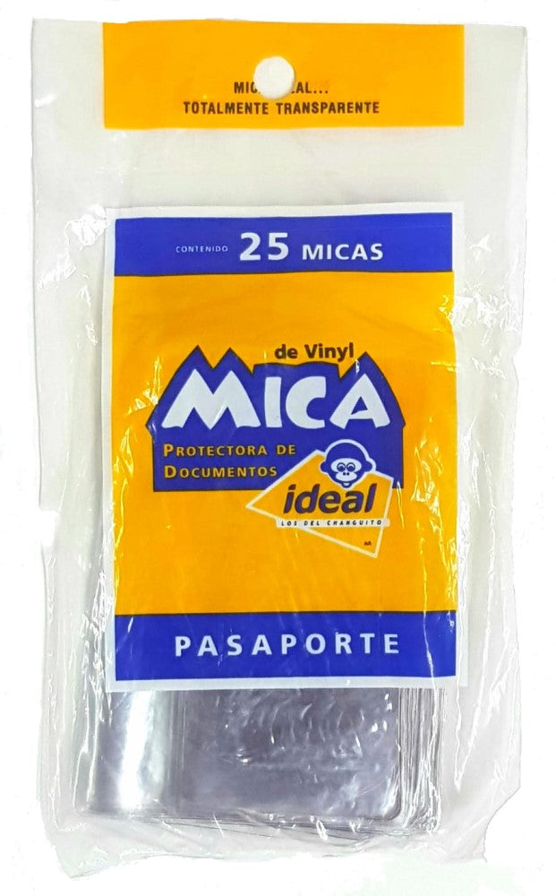 Mica Protectora Vinyl c/25 Transparente Pasaporte Ideal® 7926 [Pieza] 7501082179262